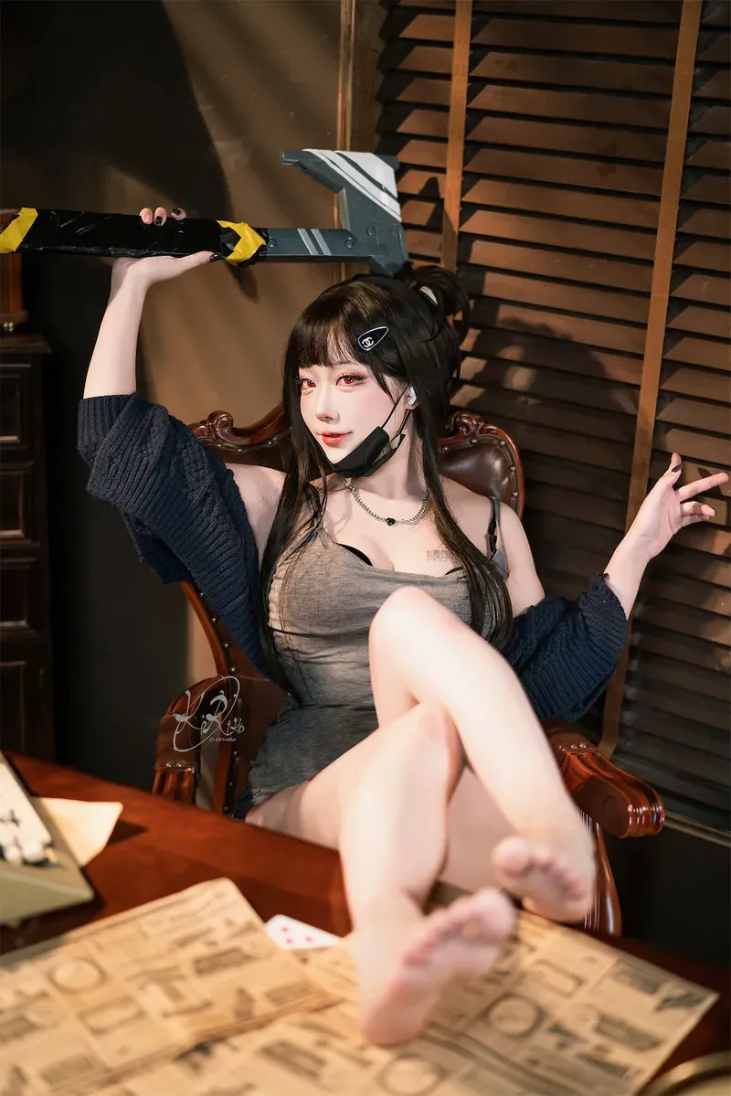 角色扮演专题 切切Celia黑色服装长发道具角色造型