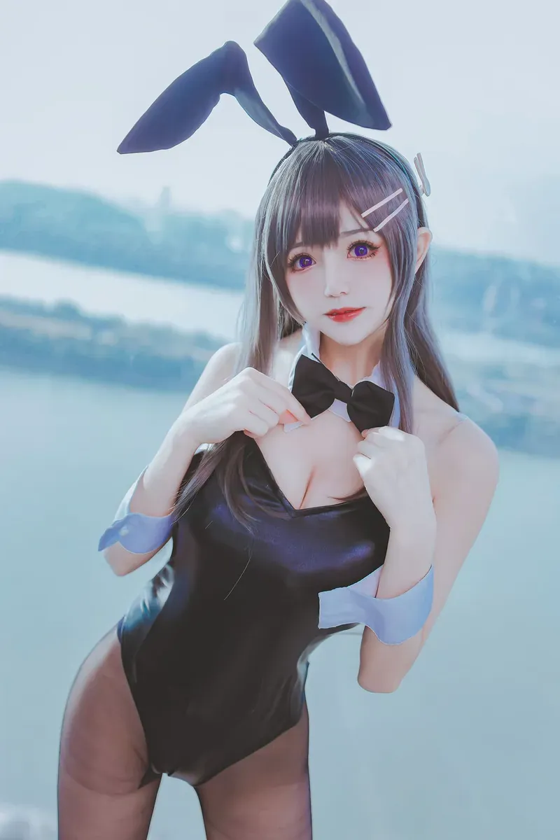 coser衣衣绿色假发白色服装古风扇子造型