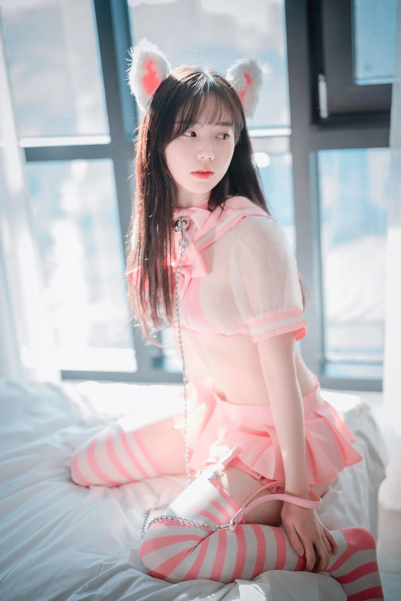 Myu_a(뮤아)角色写真风格作品整理 粉色服装猫耳造型写真