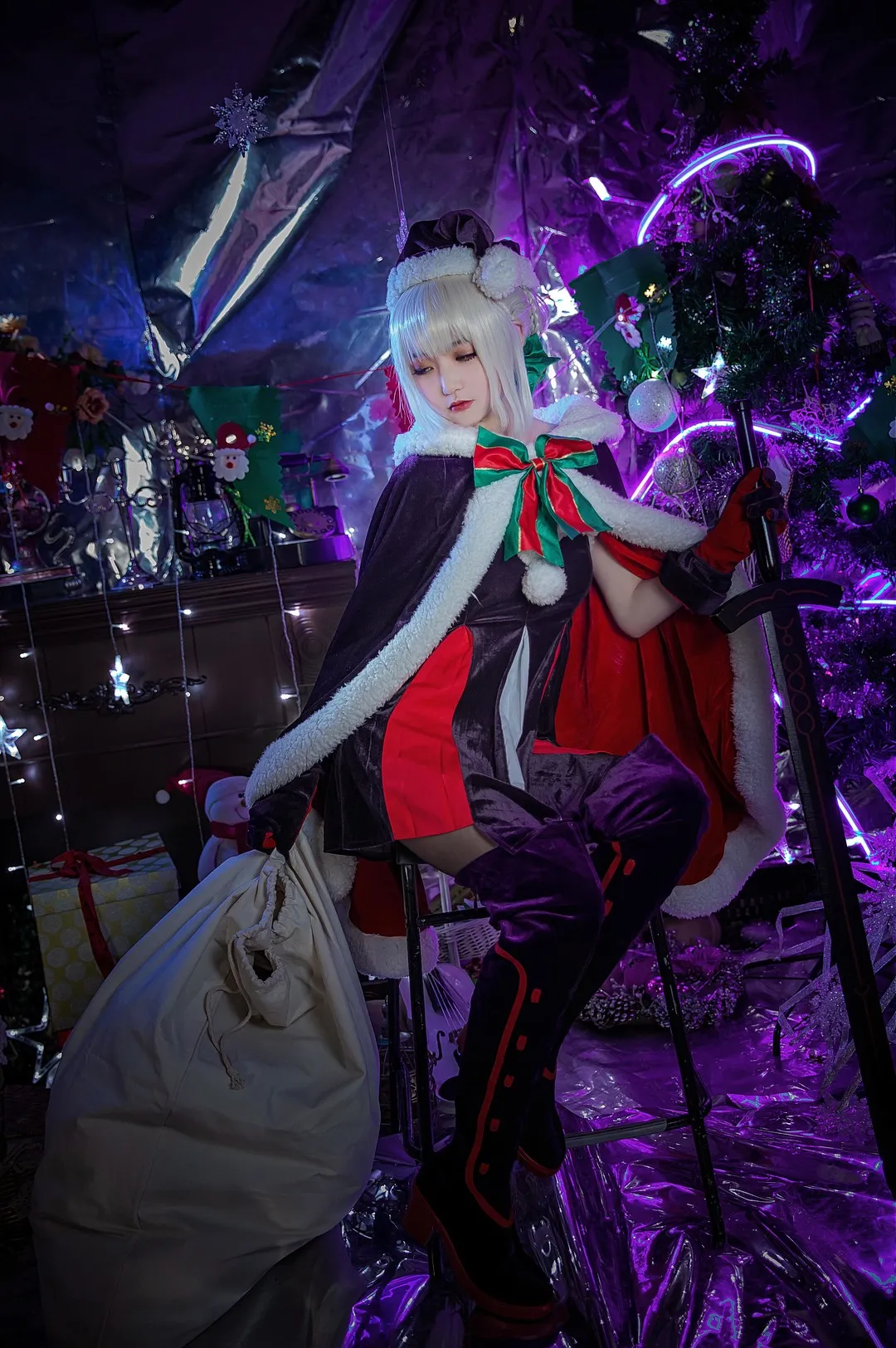 这个泡泡就是逊啦cosplay作品整理 红白绿配色的节日角色扮演造型照片