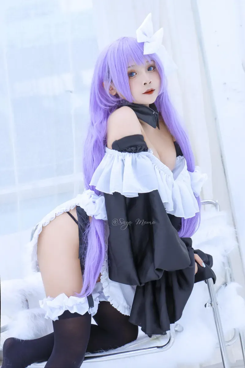 SayoMomo角色扮演写真作品整理 紫色长发黑白服装角色写真