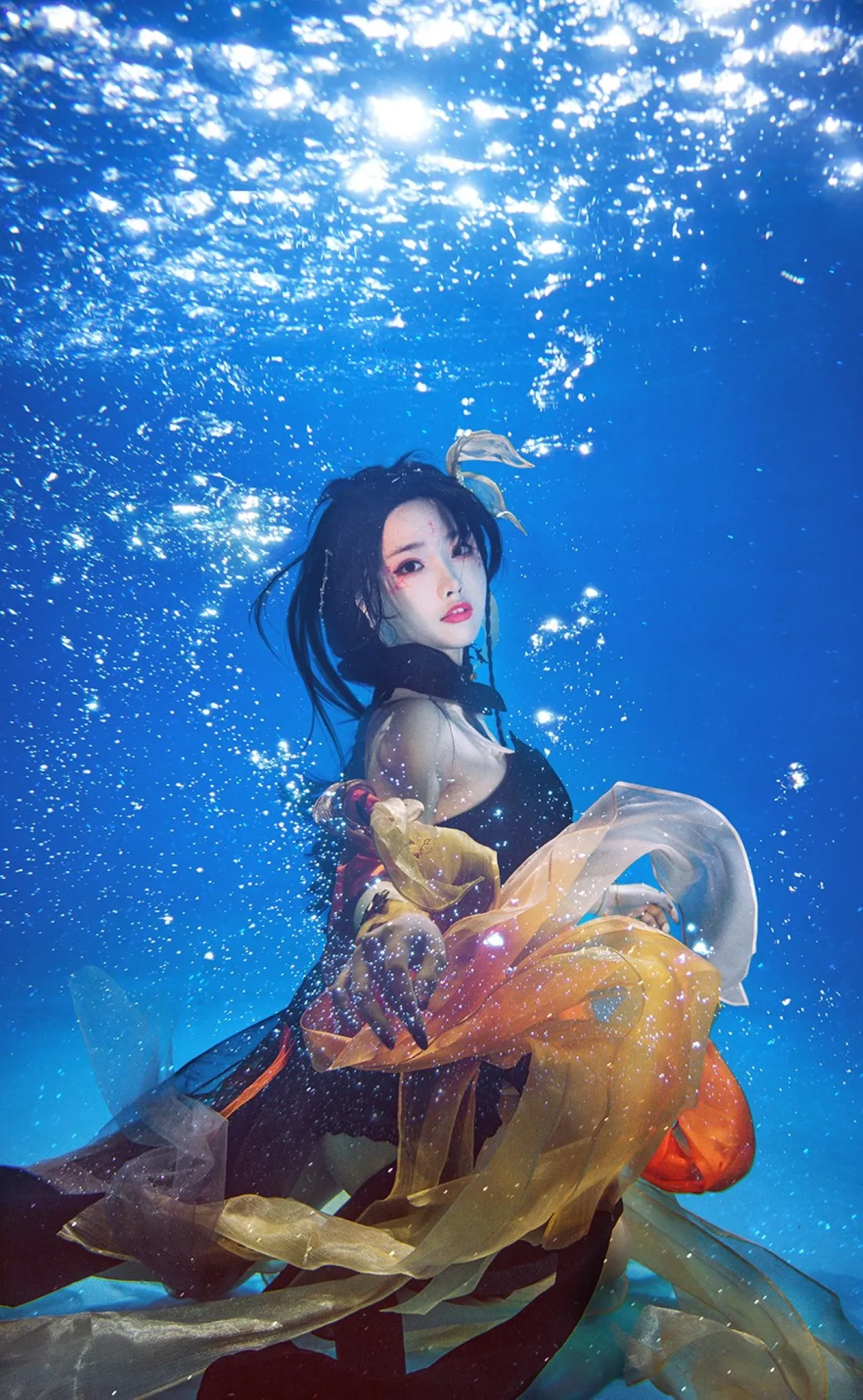 只是简言 cosplay 视觉作品整理 蓝色水下环境中的幻想角色摄影造型