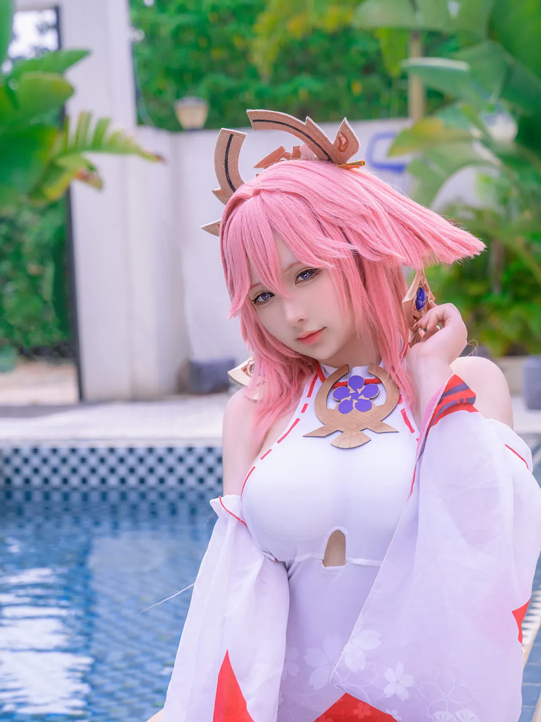 角色扮演专题 樱梨梨Eriri粉色假发游戏角色Cosplay造型