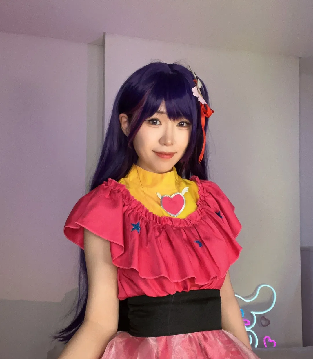 MeriolChan角色扮演风格作品参考 MeriolChan紫色长发粉色服装动漫角色造型