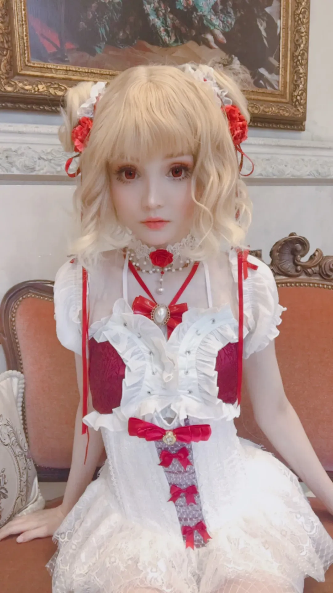 RocksyLight cosplay角色作品整理 RocksyLight白红色洛丽塔服装造型