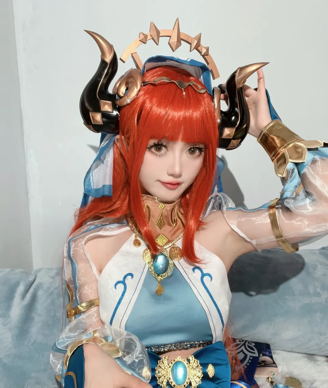 趴趴捣蛋陌cosplay角色风格作品整理 红色长发幻想系角色服装自拍