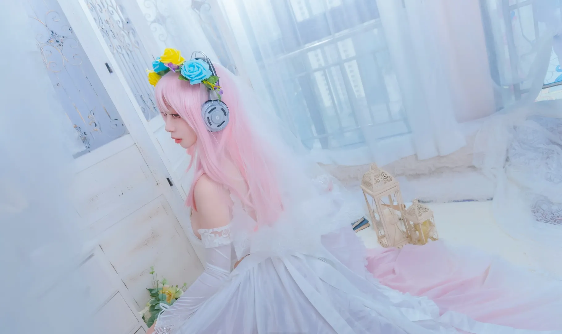 韶陌陌cosplay角色风格作品整理 白色礼服幻想风格角色照片