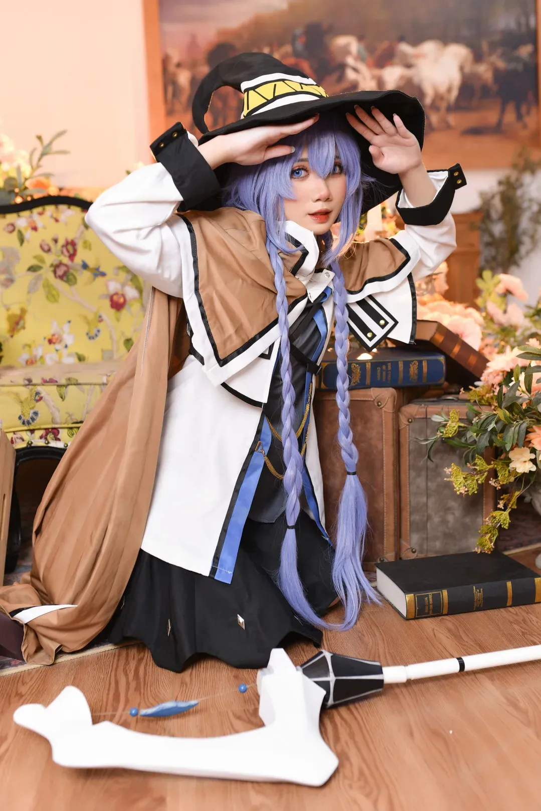 PoppaChan角色作品风格整理 PoppaChan紫色长发帽饰幻想角色服装造型