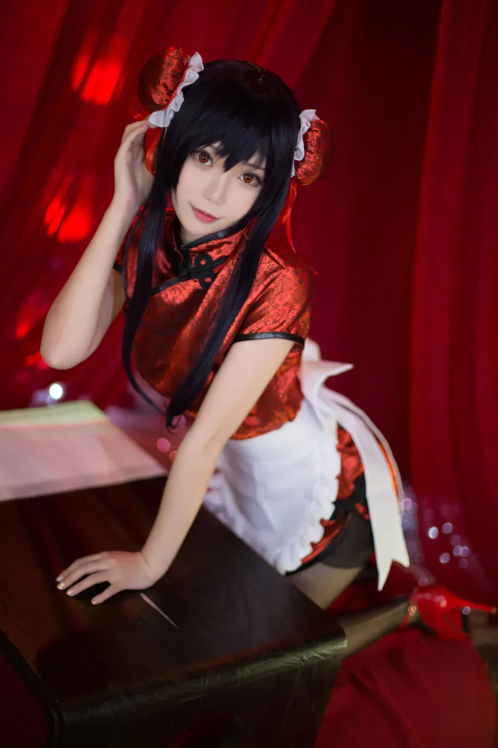 大肉丸ammiee cosplay风格作品整理 红色旗袍风格角色扮演照片