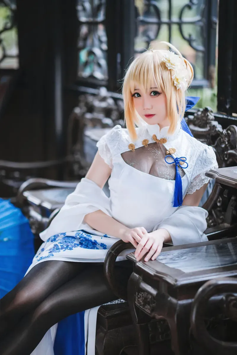 可可小白兔角色扮演风格作品整理 白色蓝色服饰与动漫角色造型照片