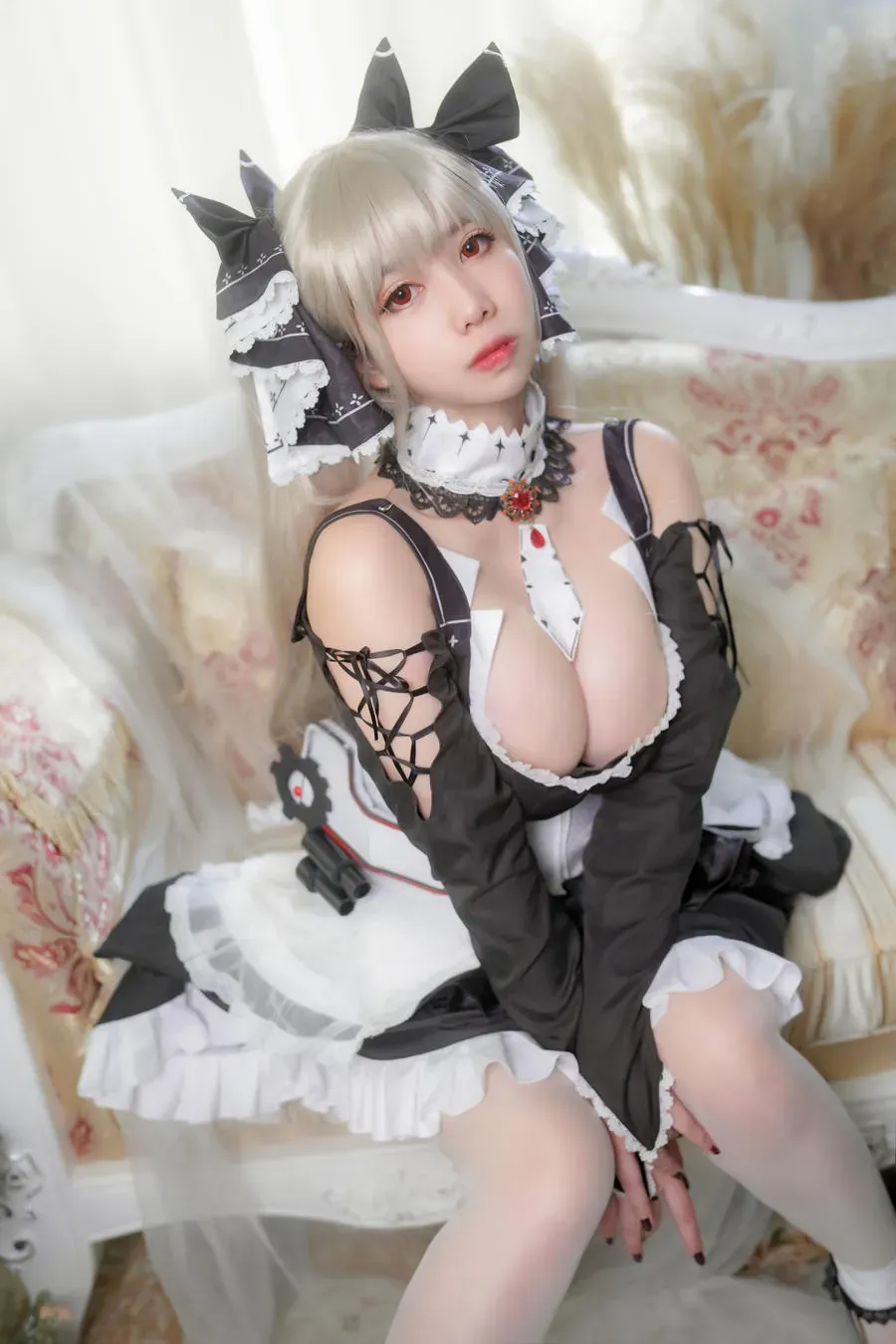 魅瞳Meroko cosplay角色风格作品整理 黑白女仆服装造型角色扮演写真