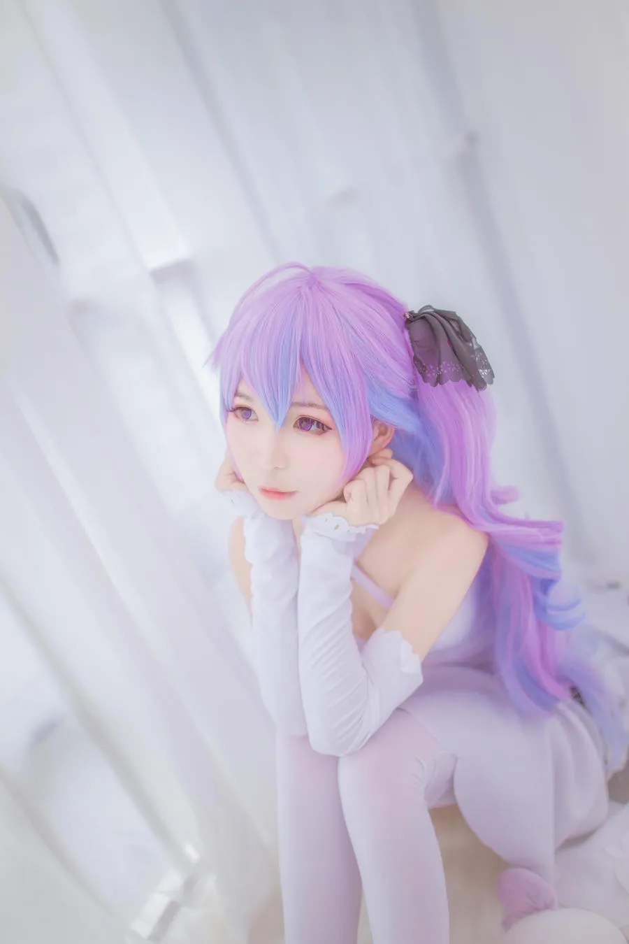 小须须_arcana角色风格作品整理 紫色发型与白色服装的幻想角色造型