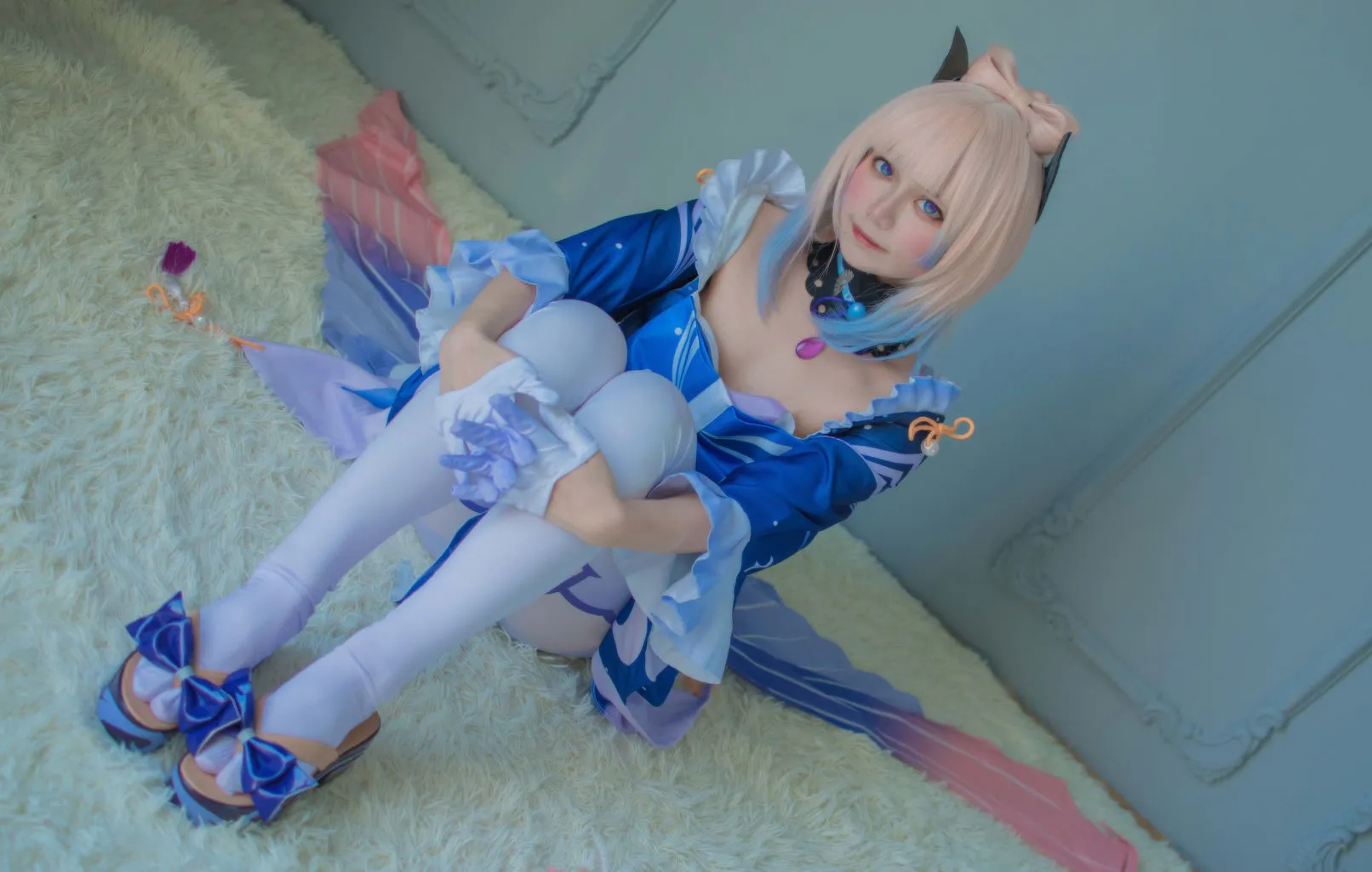 齋齋いつきcosplay写真风格整理 齋齋いつき蓝白色幻想系cosplay造型