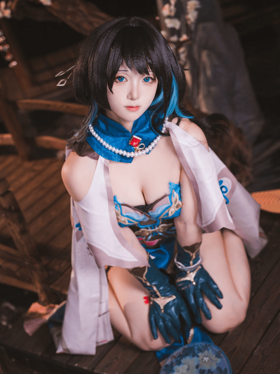 喵帕斯不是怕死喵角色扮演风格作品参考 黑色短发蓝色元素服装角色扮演照片