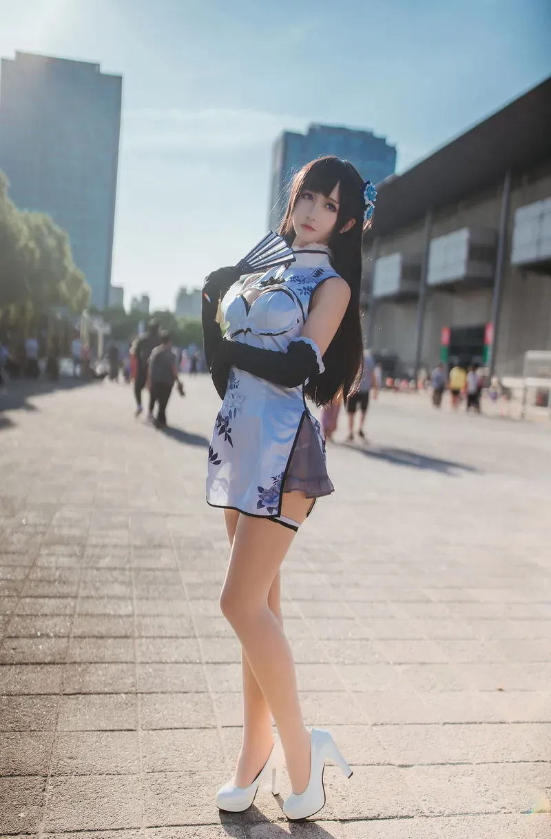 三度_69 cosplay角色风格作品参考 户外场景中的白色东方风格服装角色造型