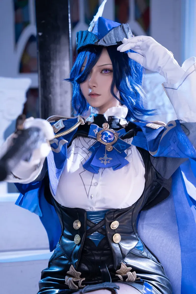 seya狮砸cosplay角色风格作品整理 蓝色长发幻想角色服装扮演照片