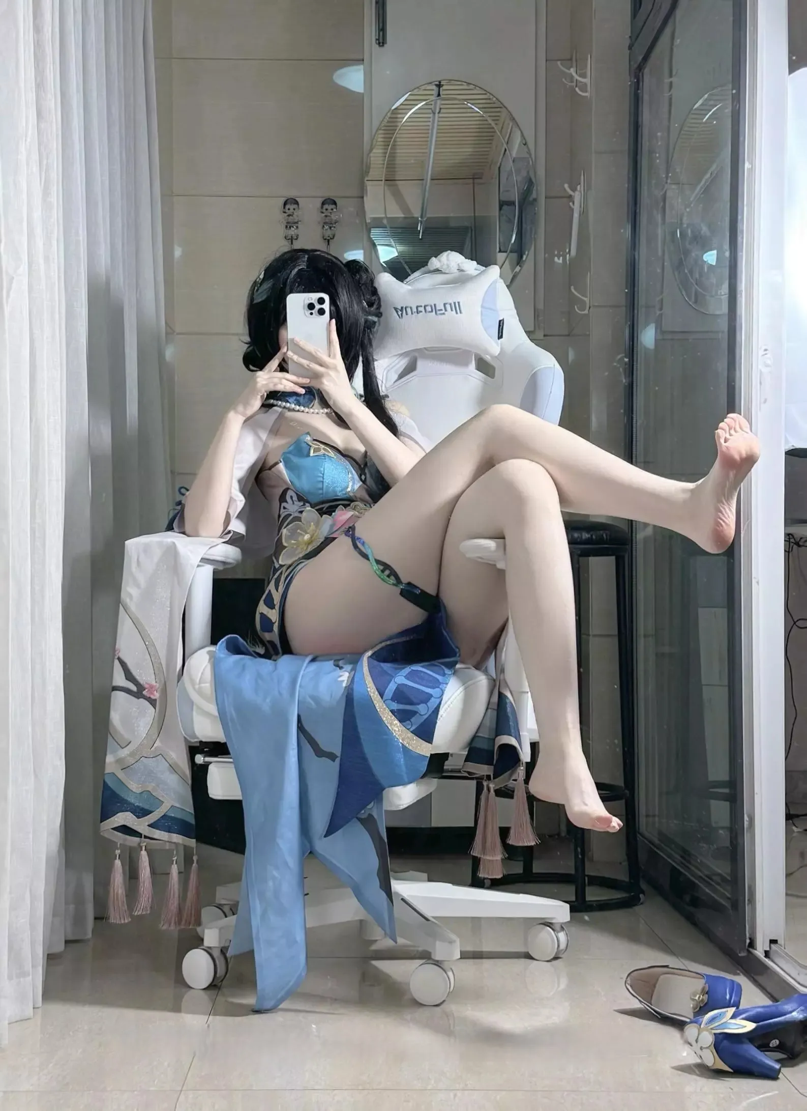 不可爱羚角色造型作品参考 蓝色服饰游戏角色造型照片