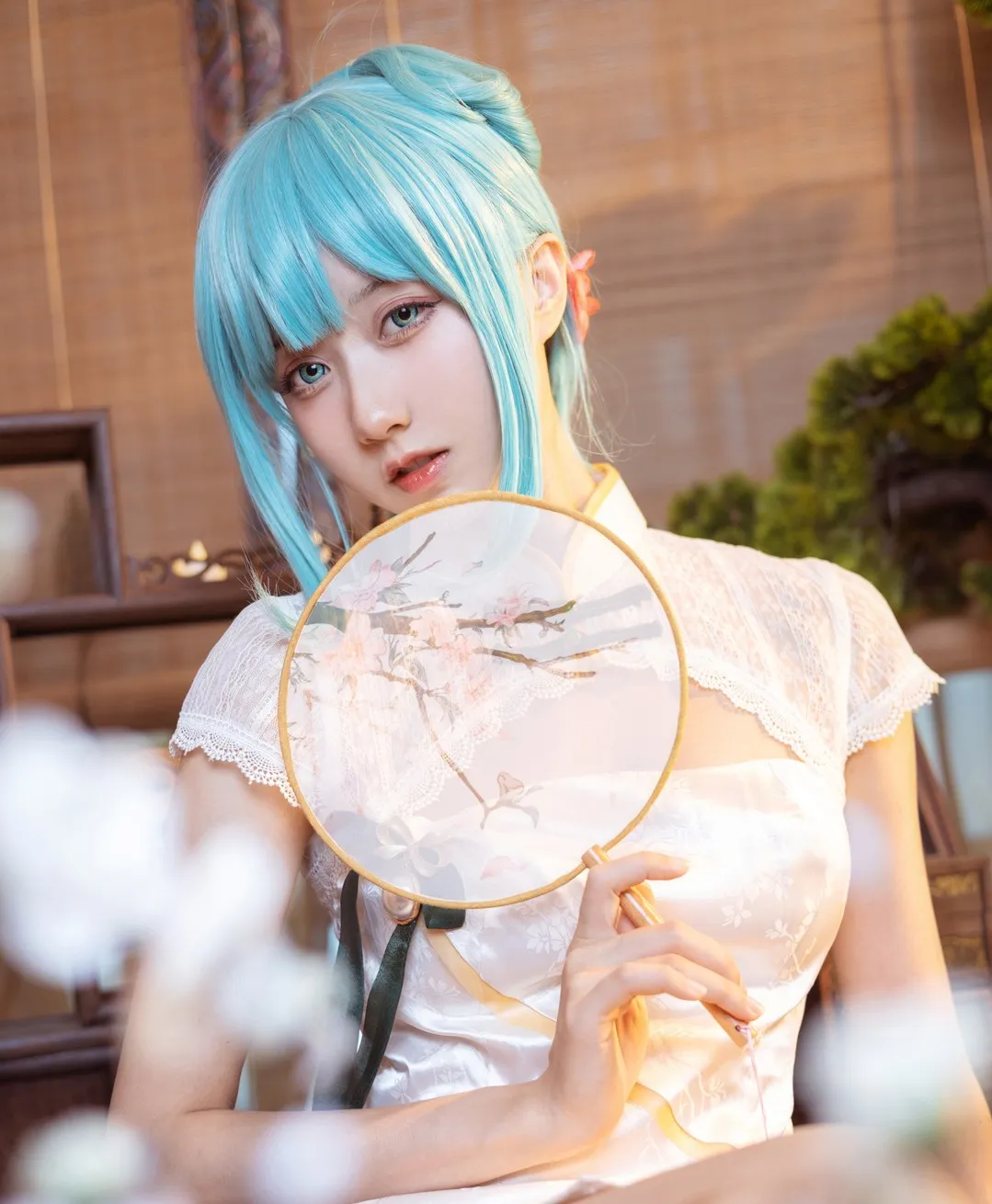 木绵绵OwO cosplay角色写真风格参考 蓝色假发东方角色造型写真