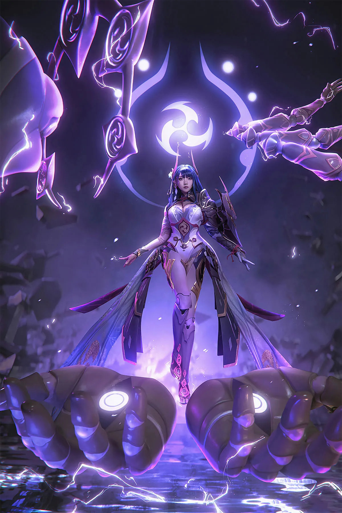 星黛鹿鹿角色造型专题作品参考 紫色光影环境中的幻想角色COS造型